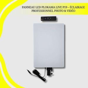 PLOKAMA Projecteur LED Live-P19 19” – 2700K-5700K – Télécommande – Streaming & Maquillage
