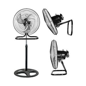 Ventilateur 3 en 1 sur pied mural table 16/18 pouces, ventilateur puissant 3 vitesses, ventilateur maison silencieux base stable