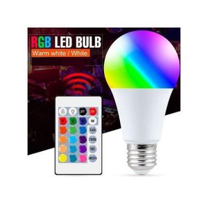LED ampoule RGBW colorée modifiable avec télécommande multicouleurs