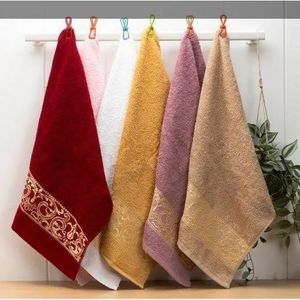 Lot de 6 serviettes de bain absorbantes en coton de couleurs différentes 40X70 cm