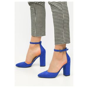 My papuci Chaussures à talons en daim bleu sax