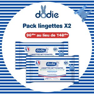 DODIE LINGETTES NETTOYANTES DERMO-APAISANTES 3 EN 1 SIEGE, VISAGE ET CORPS  70 LINGETTES