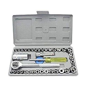 Aiwa Set de 40 Clés à Douille Combinées - Ensemble Complet pour Réparations