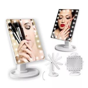 Miroir De Maquillage Portatif Illuminé 22 LED Make Up-BLANC