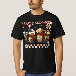 Retro Groovy Horror Fall Movie Coffee Hippie Hallo T-Shirt unique design - t shirt tres bon qualite