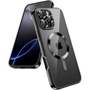 Coque Souple Liquid pour IPhone 16 pro max transparent MagSaf anti-collision -noir