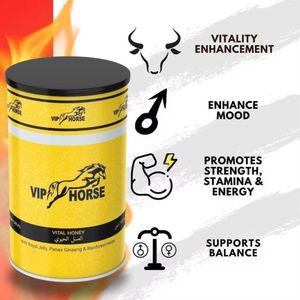 VIP HORSE FOR MAN - عسل عضوي للرجال مع حبوب لقاح النحل الطبيعية ومزيج عشبي نقي 100%