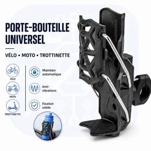 Porte Gourde Universel pour Guidon de Vélo avec Système Anti-Vibrations