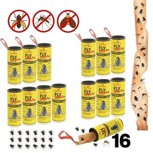 Lot de 16 Rouleaux Attrape-Mouches et Moustiques – Ruban Adhésif Anti-Insectes Haute Efficacité