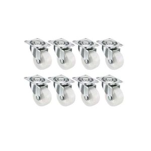 8pièces roulettes fixes pivotantes 40mm