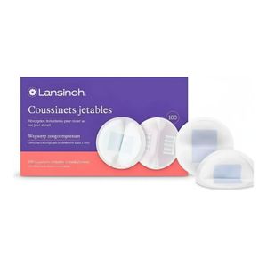Lansinoh Coussinets d’Allaitement Jetables - Absorption Instantanée Jour et Nuit - Pour Jeune Maman - Discrets et Confortables