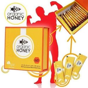 ORGANlC HONEY - Miel extra fort pour hommes, miel avec GLR naturelle de première qualité,  d'abeille, 100 herbes pures mélangées - Grand pack de 24 sachets