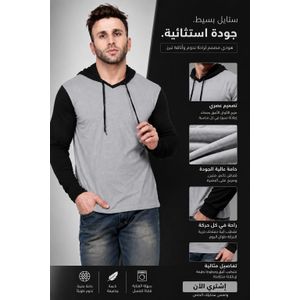 VEADA Sweat-shirts à capuche NOIR /Ori HOMME