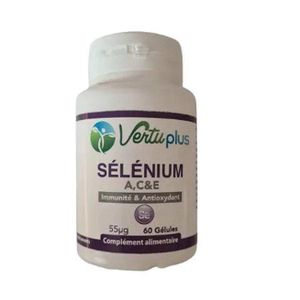 Vertu Plus Sélénium A, C & E pour Immunité & Antioxydant, 60 Gélules