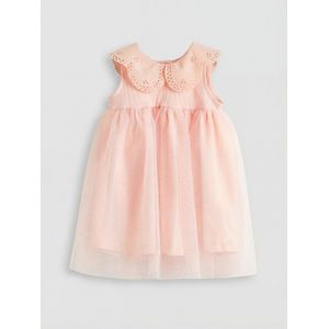 Lc Waikiki Peter Pan Collar Embroidered Baby Girl's Tulle Dress