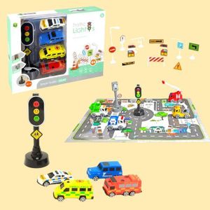 Feu de circulation avec véhicules d'urgence