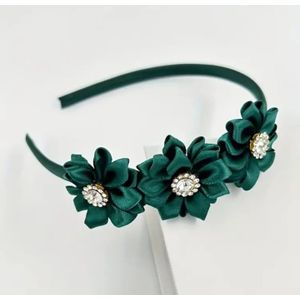 Bandeau à fleur en satin avec strass