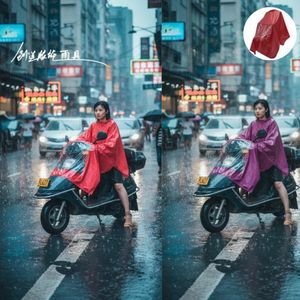 Poncho imperméable pour scooter et moto, cape de pluie avec visière transparente, protection complète pour conducteurs par temps pluvieux.