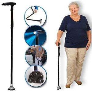 Trusty Cane Canne de marche pliante & médicale / Canne pliante Autoportante avec lumière LED - utile & pratique