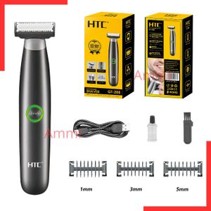 Htc GT-288 Rasoir électrique rechargeable avec lame flottante double face, Tondeuse électrique sans fil étanche, Machine à raser électronique pour le corps