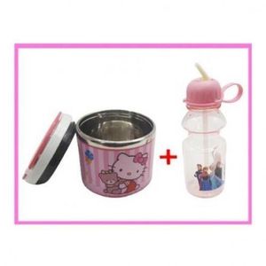 Set Bouteille et Boîte à Déjeuner avec Design Coloré pour École