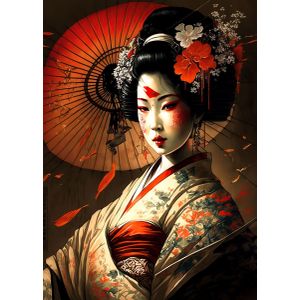 Geisha japanese  Style 3 Poster Chambre Haute Qualité