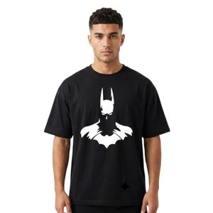 T-shirt Oversized Noir Impression Silhouette BATMAN Héros - تيشيرت اوفرسايز أسود سيلويت الوش