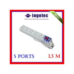 Ingelec Rallonge//Multi-prises-Multiprises avec interrupteur//Bloc 6 prises  2p+t 16A/1.5m à prix pas cher