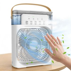 Mini Climatiseur Portable USB 3 Vitesses – Ventilateur Brumisateur avec Réservoir 600 ml, Veilleuse LED et Oscillation 60°