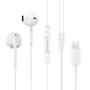 Borofone BM32 Plus  Écouteurs Lightning avec microphone Hi-Res Audio pour iPhone (Fonctionne avec Bluetooth)