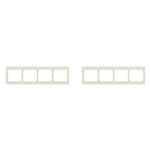 Plaque Murale - Cadre Quadruple Horizontal - Pour Interrupteurs et Prises - Couleur Marfil Jade
