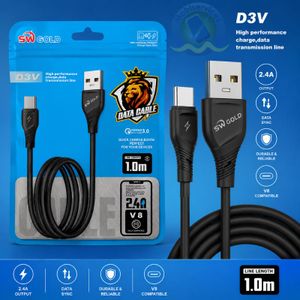 Cable  USB SW GOLD D3V V8 Micro USB 1M – Charge & Synchronisation Data