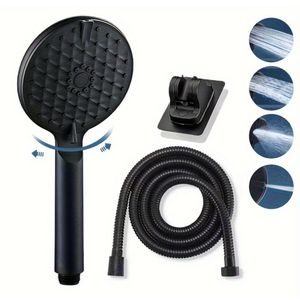 Ferri pomme de douche noir avec flexible pour salle de bain douchette noir 