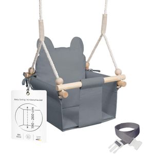 alançoire Bébé Suspendue, Siège de Balançoire Réglable avec Barre en Bois, Balançoire Intérieure et Extérieure pour Enfants, Maison, Jardin, Camping