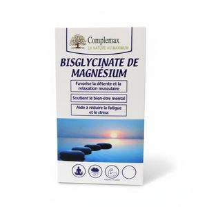 Complemax Bisglycinate de Magnésium Pur pour Soutien Musculaire, Réduction Fatigue & Bien-être Général, 30 Gélules