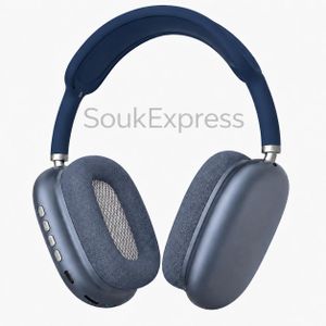 Casque Bluetooth P9 Sans Fil Over-Ear Écouteur Bluetooth, Recharge USB-C, Coussinets Confortables et Son Immersif - Bleu