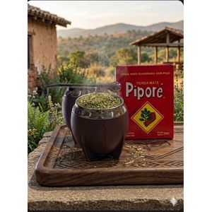 Piporé Pack Yerba Maté 250g + Calebasse Premium & Bombilla – Énergie Naturelle & Endurance – Kit Complet Maté Authentique