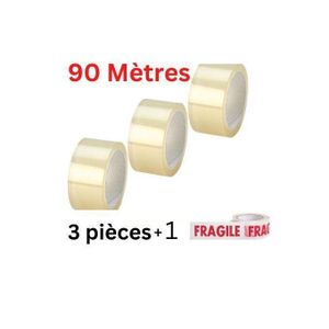 6 ROULEAUX ADHÉSIF SCOTCH EMBALLAGE TRANSPARENT SILENCIEUX 100 Mètre