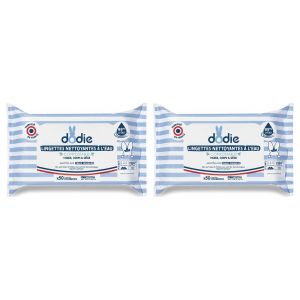 Dodie Lingettes Nettoyantes à l'Eau - Nettoyage Doux et Hypoallergénique - Pour Peaux Sensibles - Lot de 2