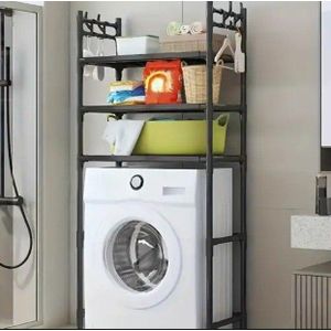 Étagère De Rangement Au-Dessus Machine À Laver, Organisateur Salle De Bain, Meuble Gain De Place, Support De Stockage Multiniveaux, Étagère Buanderie, Rangement Toilettes, Support Métallique Stable, Organisateur Maison