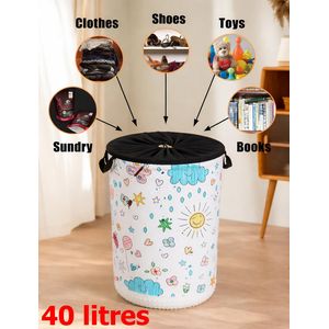 سلة غسيل سعة 40 لترًا، سلة تخزين، سلة ملابس، سلة لغرفة الأطفال للمنزل، المكتب، غرفة السكن الجامعي