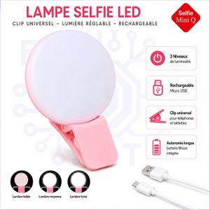 Lampe Selfie LED Rechargeable à Clip – Éclairage Portable pour Smartphone, Visioconférence, TikTok & Maquillage
