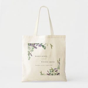 Elegant tote bag eucalyptus lavender wedding foliage Unique, haute qualité