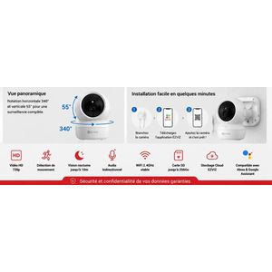 EZVIZ Caméra H6C wifi panoramique 