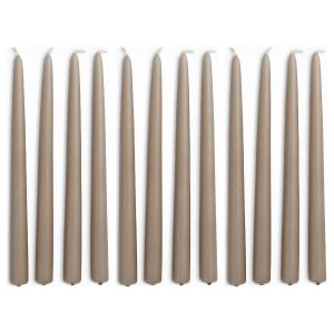 Lot de 3 - Bougies Coniques H28 cm Gris Chaud Pour Chandelier