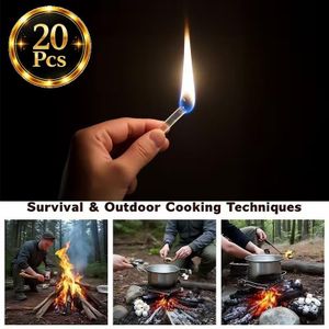 Lot de 20 PCS Allume-Feu Portable Transparent - Un outil de survie essentiel pour le camping en plein air et l'exploration - Source de feu portable, incolore, inodore, étanche et durable, sans fumée et sans poussière
