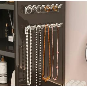 6 Pièces Organisateur de Bijoux Mural en Acrylique avec Crochets – Rangement Colliers, Bracelets et Boucles d’Oreilles