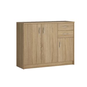 Kitea Meuble Multifonction SCONTO Avec 3 Portes + 2 Tiroirs - Marron Clair