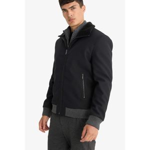 Defacto جاكيت دودون سليم فيت بياقة عالية مبطن