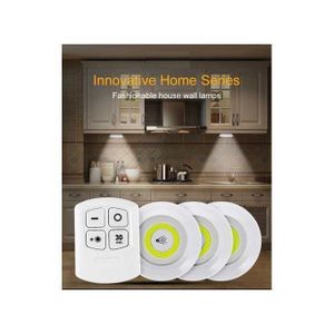Pack 3 lampe COB LED Night Light sans fil pour armoire avec télécommande